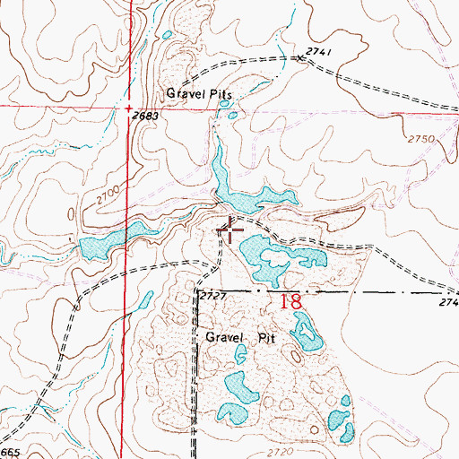 Topographic Map of Glasgow Base Pond Fishing Access Site, MT