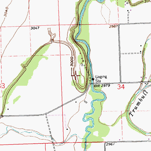 Topographic Map of Whitefish River Fishing Access Site, MT