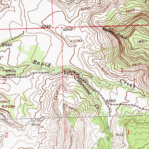 Topographic Map of Cottonwood Creek, CO