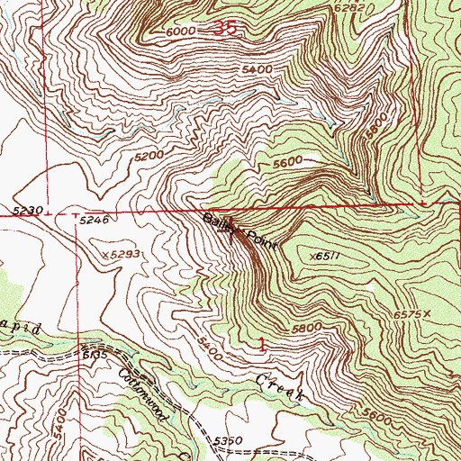 Topographic Map of Bailey Point, CO