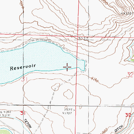 Topographic Map of Eureka Reservoir Fishing Access Site, MT
