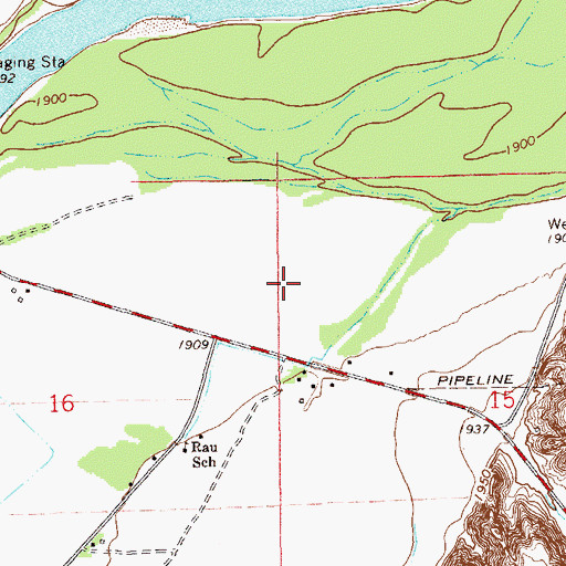 Topographic Map of Sidney Bridge Fishing Access Site, MT
