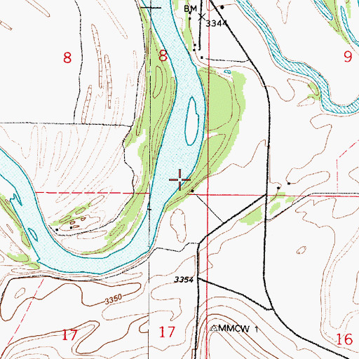 Topographic Map of Ulm Bridge Fishing Access Site, MT