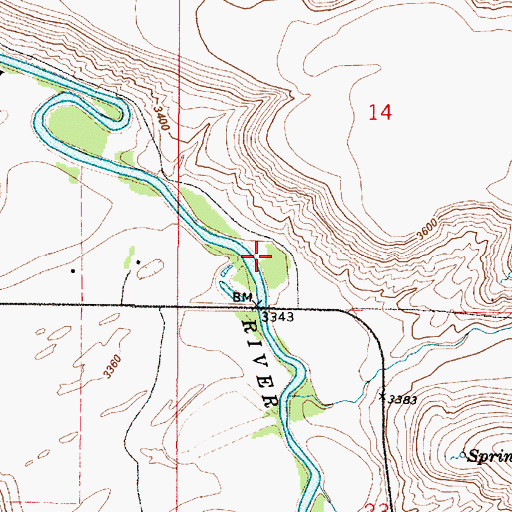 Topographic Map of Lower Smith River Fishing Access Site, MT