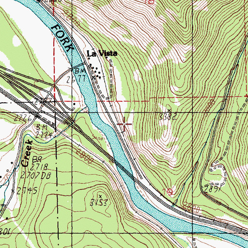 Topographic Map of Dry Creek Fishing Access Site, MT