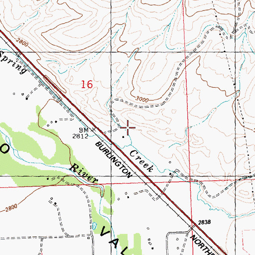 Topographic Map of Marlowe Springs Fishing Access Site, MT