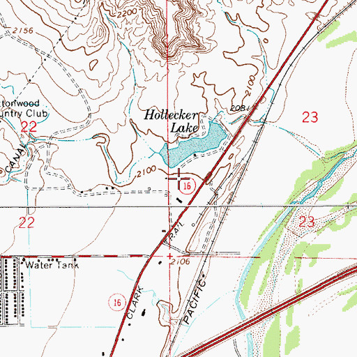 Topographic Map of Hollecker Pond Fishing Access Site, MT