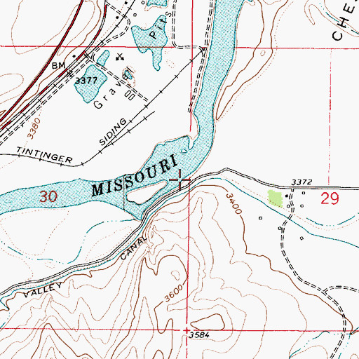 Topographic Map of Pelican Point Fishing Access Site, MT