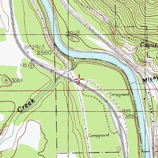 Topographic Map of Forest Grove Fishing Access Site, MT