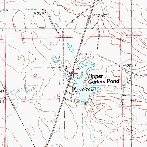 Topographic Map of Upper Carter Pond Fishing Access Site, MT