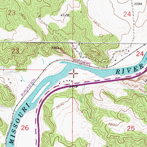 Topographic Map of Spite Hill Fishing Access Site, MT