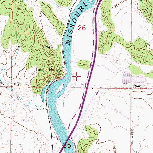 Topographic Map of Stickney Creek Fishing Access Site, MT