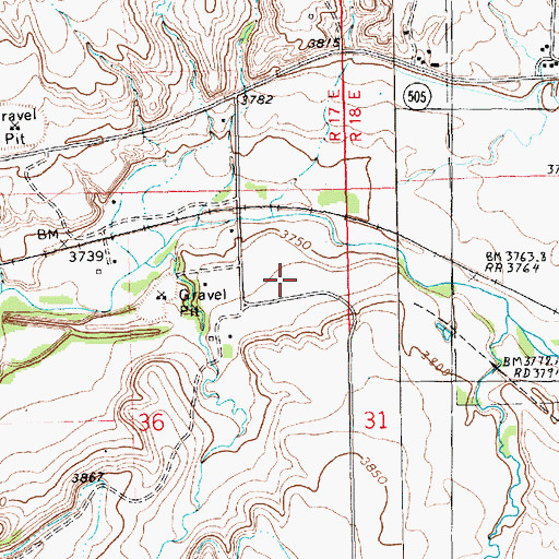 Topographic Map of Hruska Fishing Access Site, MT
