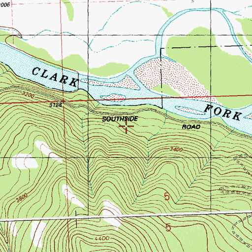 Topographic Map of Erskine Fishing Access Site, MT
