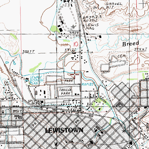 Topographic Map of Carroll Trail Fishing Access Site, MT