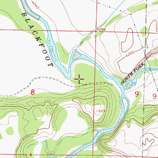 Topographic Map of River Junction Fishing Access Site, MT
