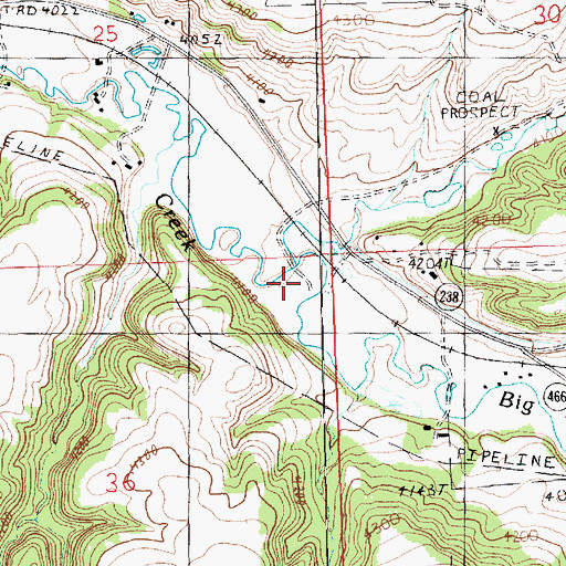 Topographic Map of Spring Creek Fishing Access Site, MT