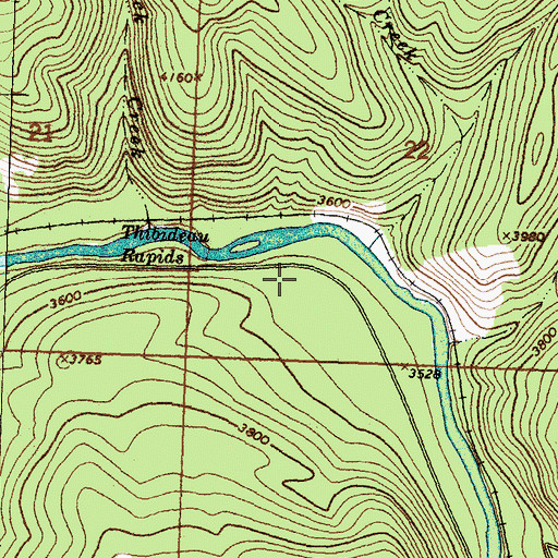 Topographic Map of Thibodeau Fishing Access Site, MT