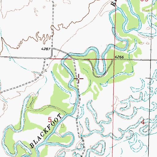 Topographic Map of Aunt Molly Fishing Access Site, MT