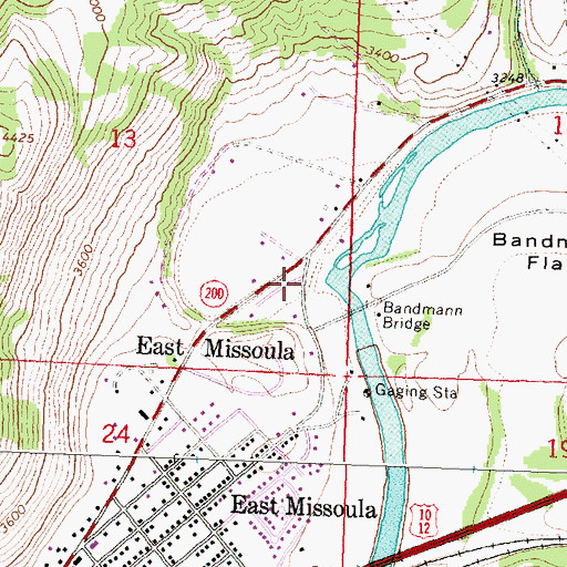 Topographic Map of Sha Ron Fishing Access Site, MT