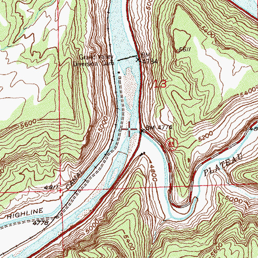 Topographic Map of Plateau Creek, CO