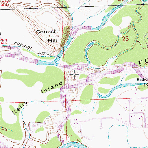 Topographic Map of Kelly Island Fishing Access Site, MT