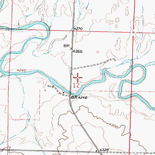Topographic Map of Cedar Meadow Fishing Access Site, MT
