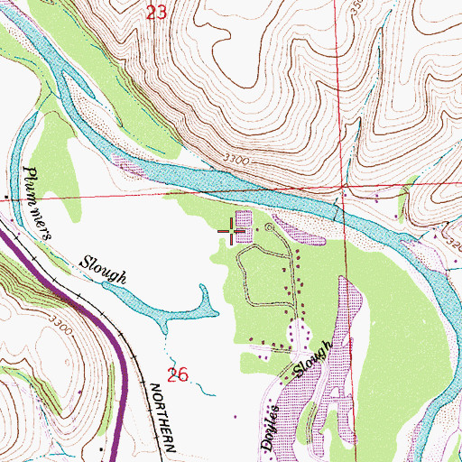 Topographic Map of Lolo Fishing Access Site, MT