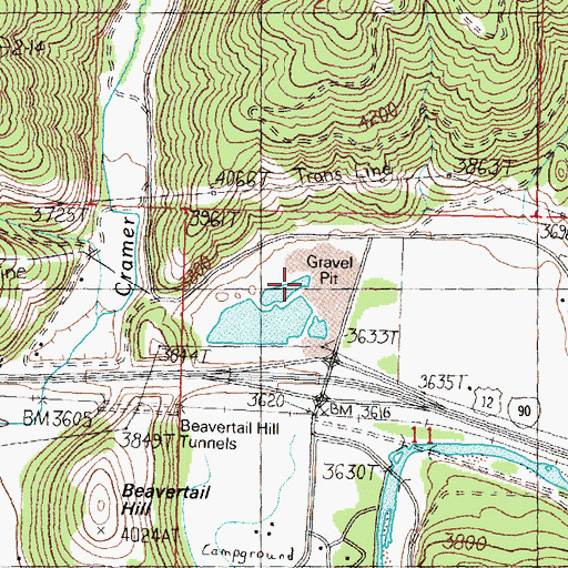 Topographic Map of Beavertail Pond Fishing Access Site, MT