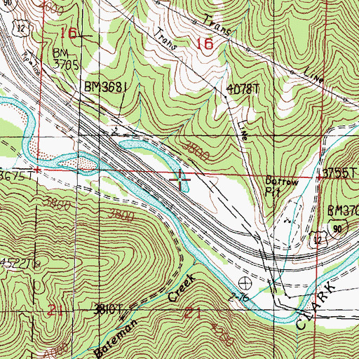 Topographic Map of Medicine Tree Fishing Access Site, MT