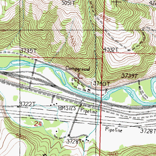 Topographic Map of Bearmouth Fishing Access Site, MT