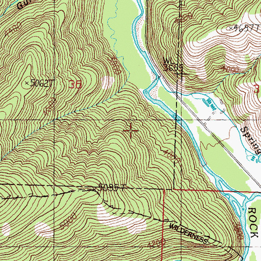 Topographic Map of Tamarack Creek Fishing Access Site, MT