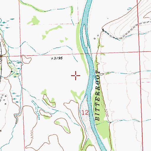 Topographic Map of Florence Bridge North Fishing Access Site, MT
