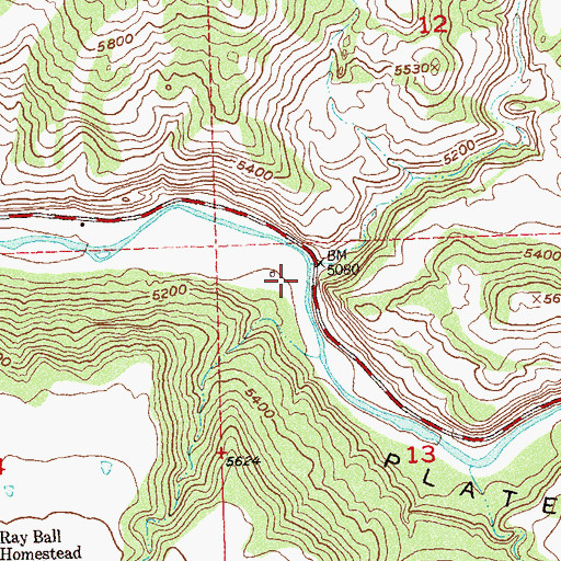 Topographic Map of Plateau Valley, CO