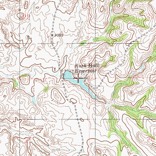 Topographic Map of Rush Hall Fishing Access Site, MT