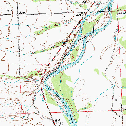 Topographic Map of Bass Creek Fishing Access Site, MT