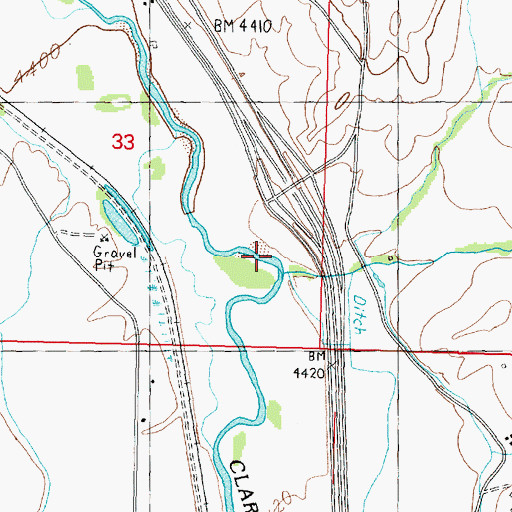 Topographic Map of Kohrs Bend Fishing Access Site, MT
