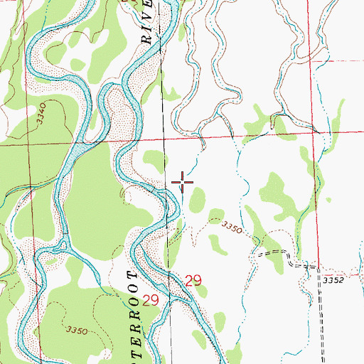 Topographic Map of Wood Lot Fishing Access Site, MT