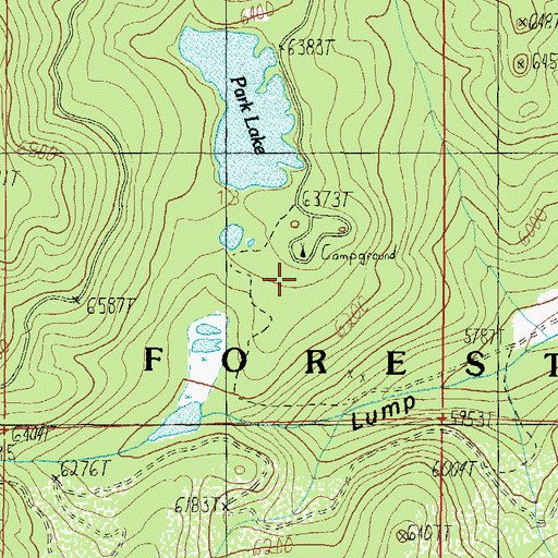 Topographic Map of Park Lake Fishing Access Site, MT