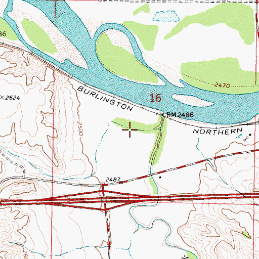 Topographic Map of Far West Fishing Access Site, MT