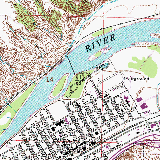 Topographic Map of Rosebud East Fishing Access Site, MT
