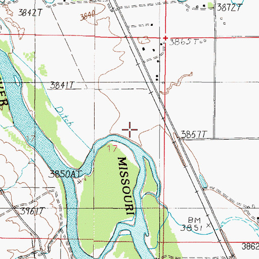 Topographic Map of Deep Dale Fishing Access Site, MT