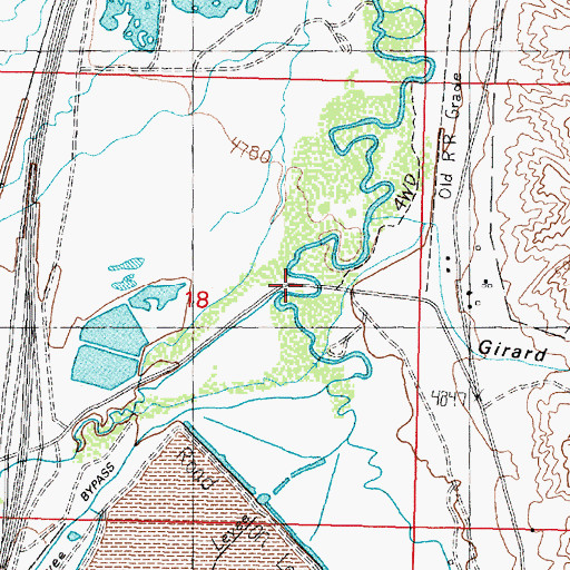 Topographic Map of Warm Springs Bridge Fishing Access Site, MT