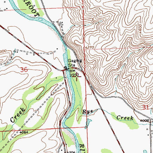 Topographic Map of Hannon Memorial Fishing Access Site, MT