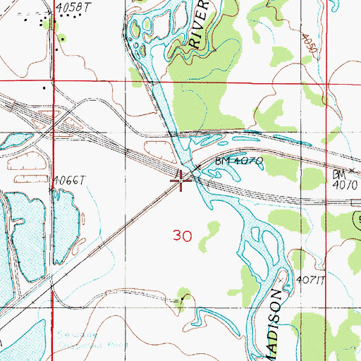 Topographic Map of Blackbird Fishing Access Site, MT
