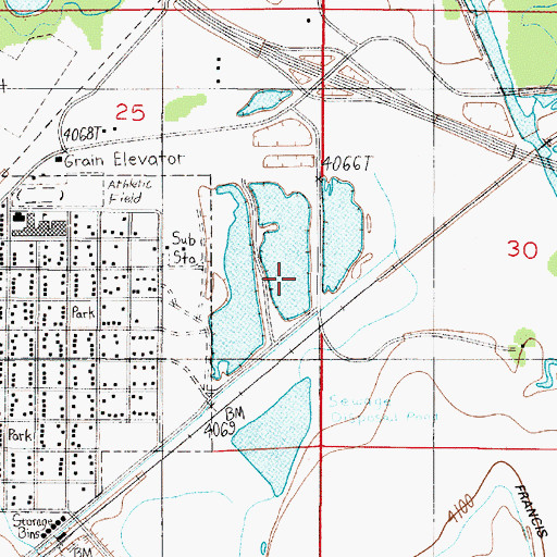 Topographic Map of Three Forks Ponds Fishing Access Site, MT