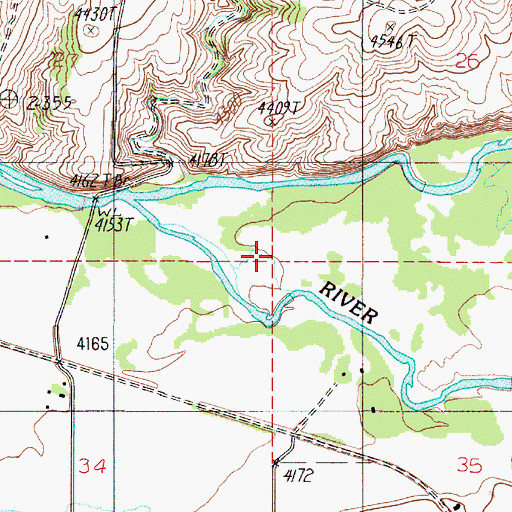 Topographic Map of Gallatin Forks Fishing Access Site, MT