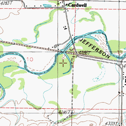Topographic Map of Cardwell Bridge Fishing Access Site, MT
