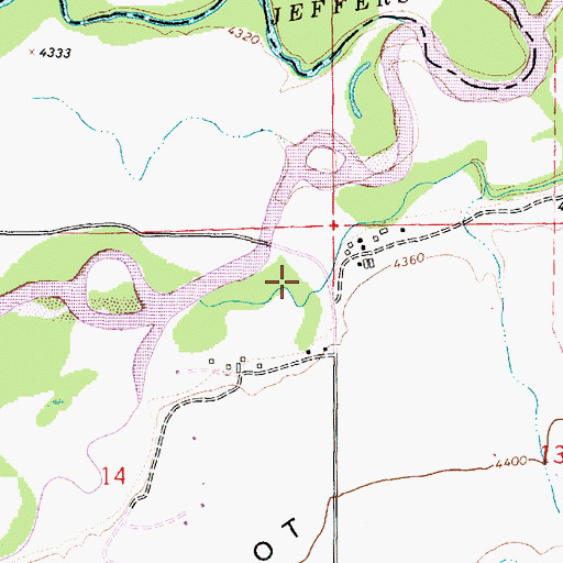 Topographic Map of Kountz Bridge Fishing Access Site, MT