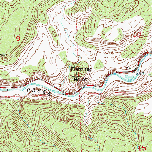 Topographic Map of Fleming Point, CO